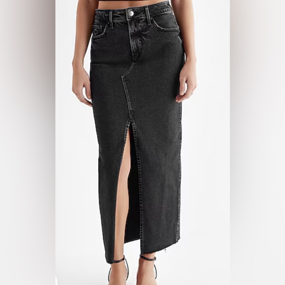 Express Denim Maxi Skirt